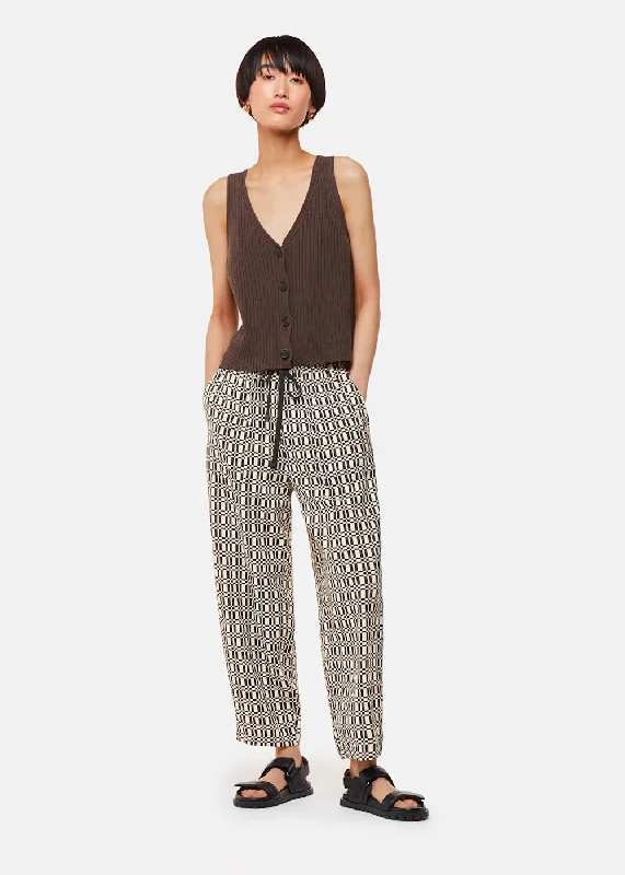 Link Check Print Trouser Trousers Yoga Stretchy