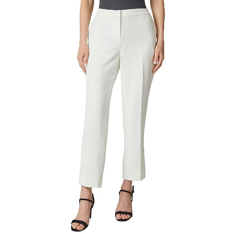 Kasper Womens Petites Textured Stretch Trouser Pants Trousers Polka Dot Cute