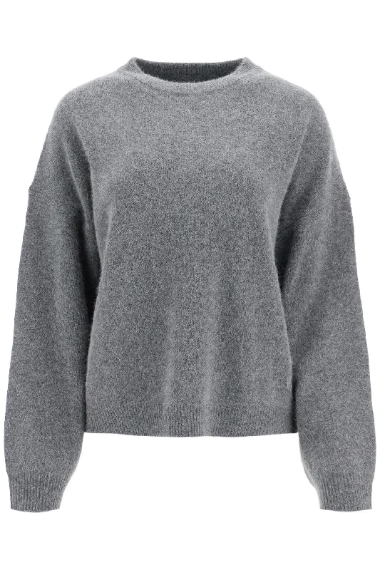 In Wool And Yak Blend Pullover Sweater  - Grey Transparent Opaque Sheer