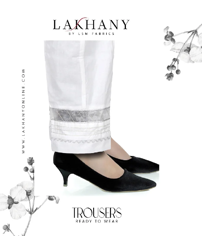 Lakhany 01 Piece Embroidered Stitched Trousers LSM-T-2091-White Trousers luxurious high-end