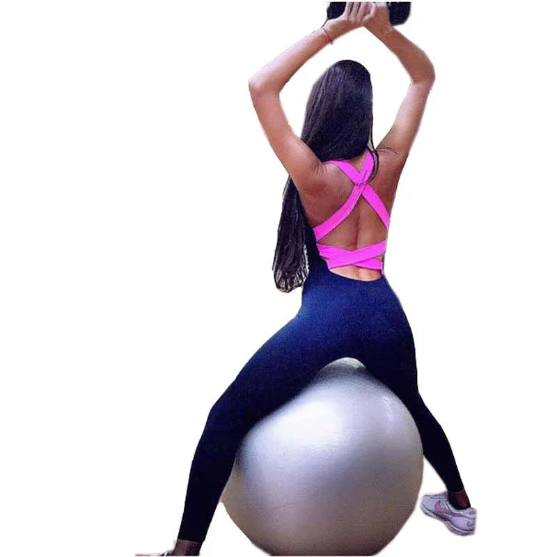 Fashion Women Bandage Stretch Jumpsuit Backless Cross Trousers Ladies Out Wear Plus Size Shealth Slim Jumpsuits Trousers Tapered Slim Fit