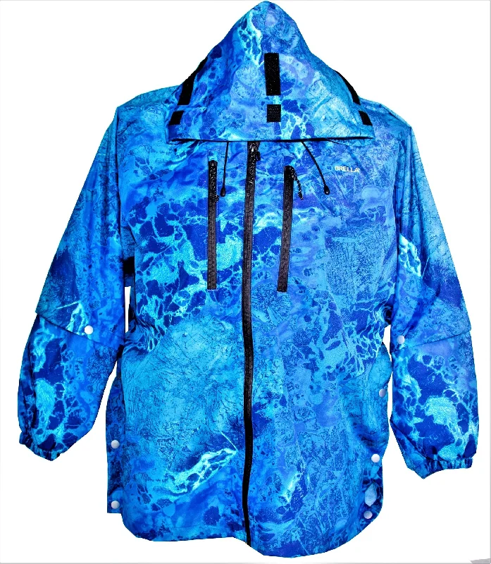 Brella 2015 Blue Unisex Rain Jacket for Youth + Petite Bomber Jacket Anorak Windbreaker