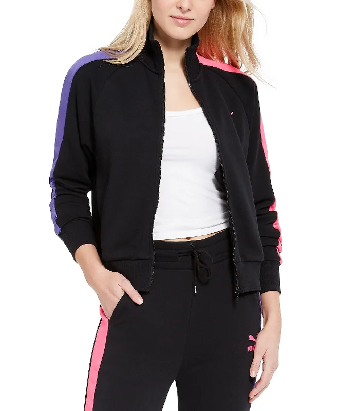 Puma Women's Athletic Classics Soft Terry T7 Track Jacket, Black, XS Hoodie Zip-Up Jacket Button-Up Jacket