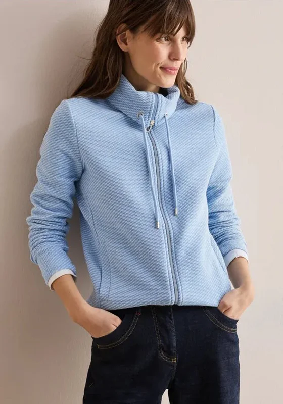 Cecil Ribbed Ottoman Jacket, Light Blue Trench Coat Raincoat Waterproof Jacket