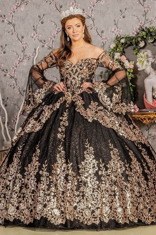 Detachable Long Sleeves Quinceanera Dress