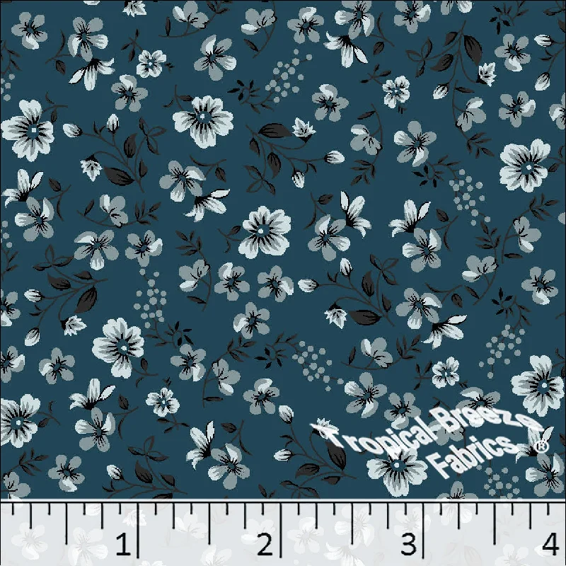 Poly Cotton Flower Toss Dress Fabric 5978