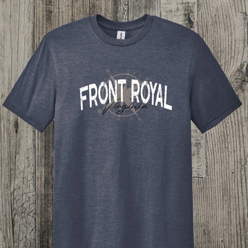 Front Royal Virginia Adult Unisex 100% Ring Spun Cotton Short Sleeve T-Shirt Ribbed T-Shirt High Neck Heavyweight