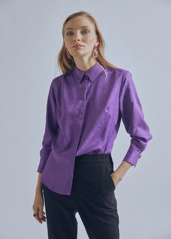 Jacquard shirt Collared Crew Neck Turtle Neck