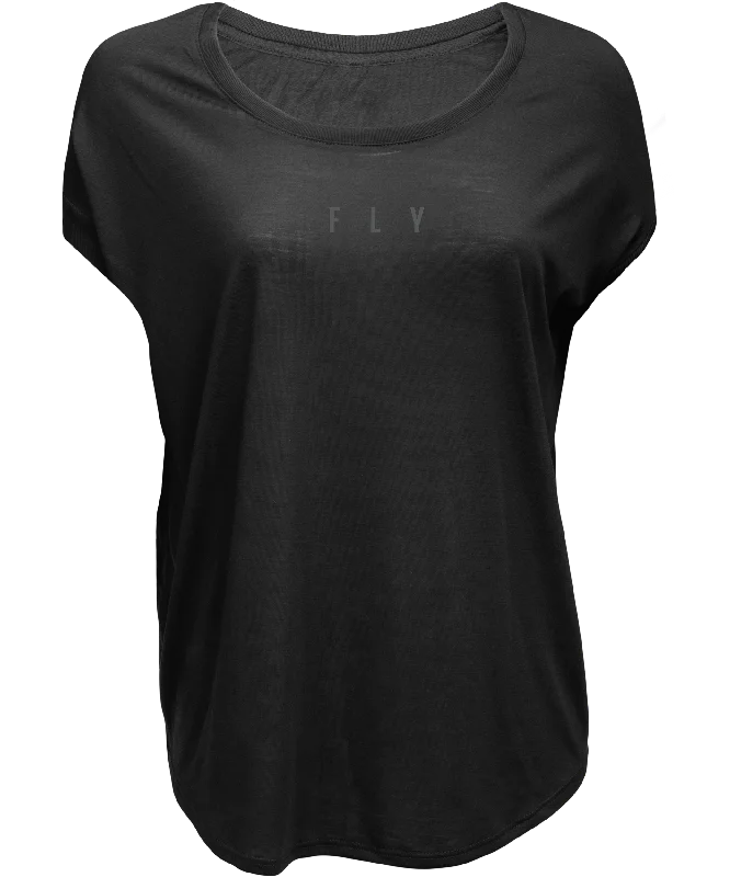 FLY RACING Women's Fly Breezy Tee Black Sm 356-0040S Basic T-Shirt Crew Neck Short Sleeve FLY RACING Women's Fly Breezy Tee Black Sm 356-0040S Basic T-Shirt Crew Neck Short Sleeve