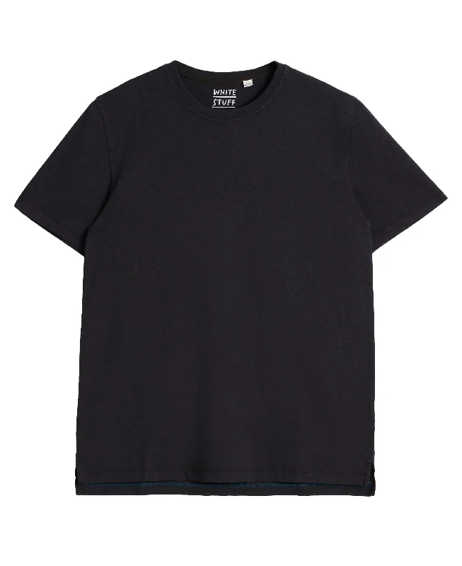 Abersoch Short Sleeve Tee - Black Print Jacquard Patchwork