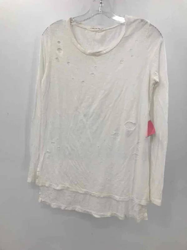 Pre-Owned American Able White Size Small Distressed Long Sleeve T-shirt V-Neck T-Shirt Long Sleeve Cotton Pre-Owned American Able White Size Small Distressed Long Sleeve T-shirt V-Neck T-Shirt Long Sleeve Cotton