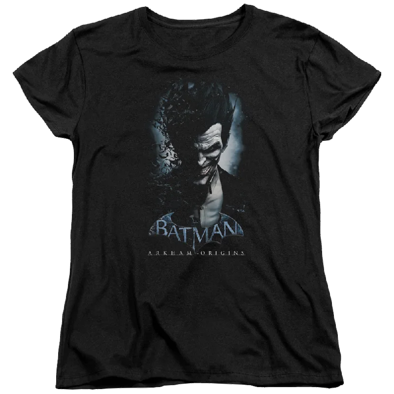 Batman - Arkham Joker - Women's T-Shirt Beaded Sequined Faux Fur