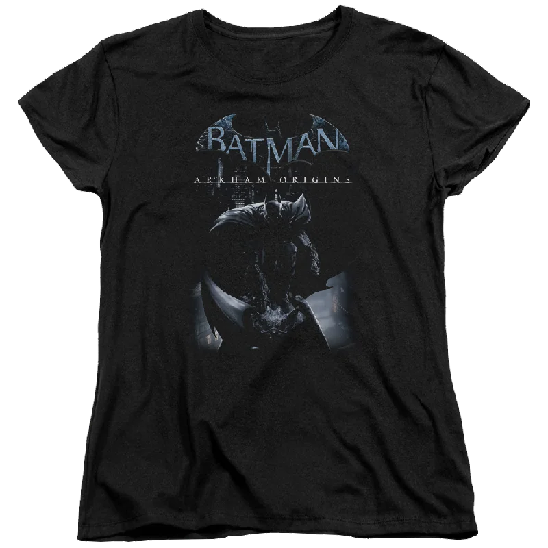 Batman - Arkham Perched Cat - Women's T-Shirt Striped Floral Plaid