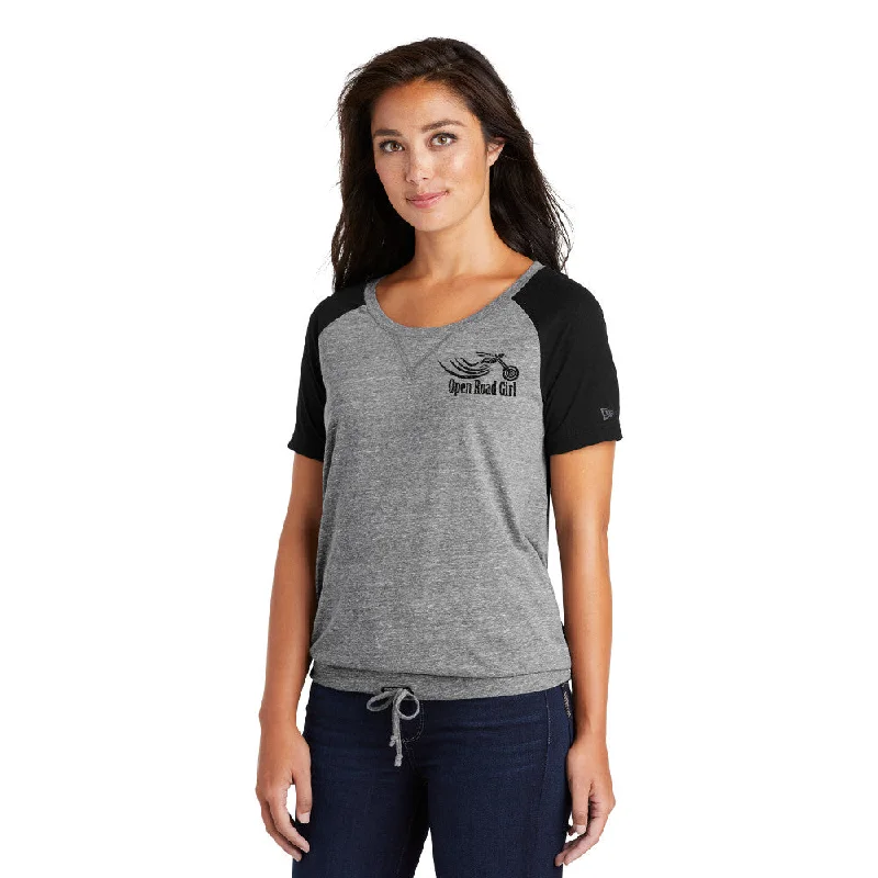 Grey/Black Open Road Girl Ladies Cinch Tee with Drawcords Faux Fur Fabric Real Fur Fabric Shearling Fabric Grey/Black Open Road Girl Ladies Cinch Tee with Drawcords Faux Fur Fabric Real Fur Fabric Shearling Fabric