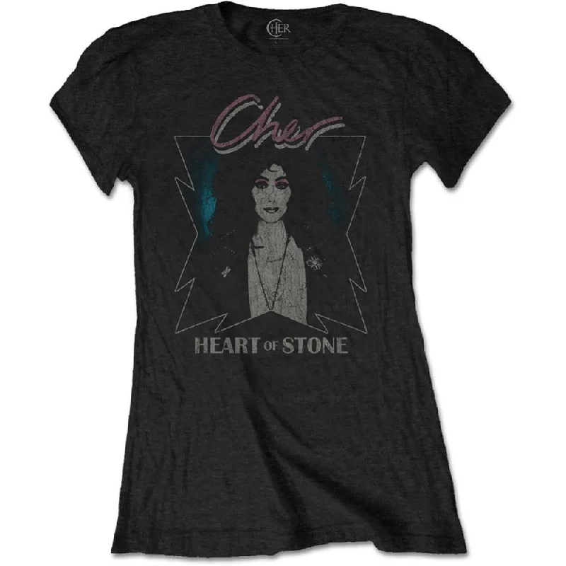 Cher Heart of Stone Ladies T-Shirt Spandex Blend Rayon Blend Denim Blend