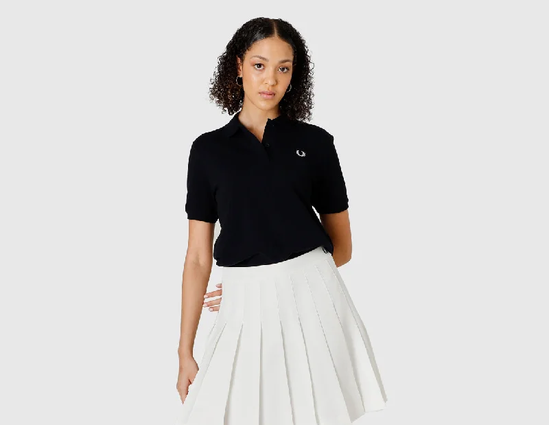 Fred Perry Womens Fred Perry Shirt / Navy Boxy Fit Fitted Loose