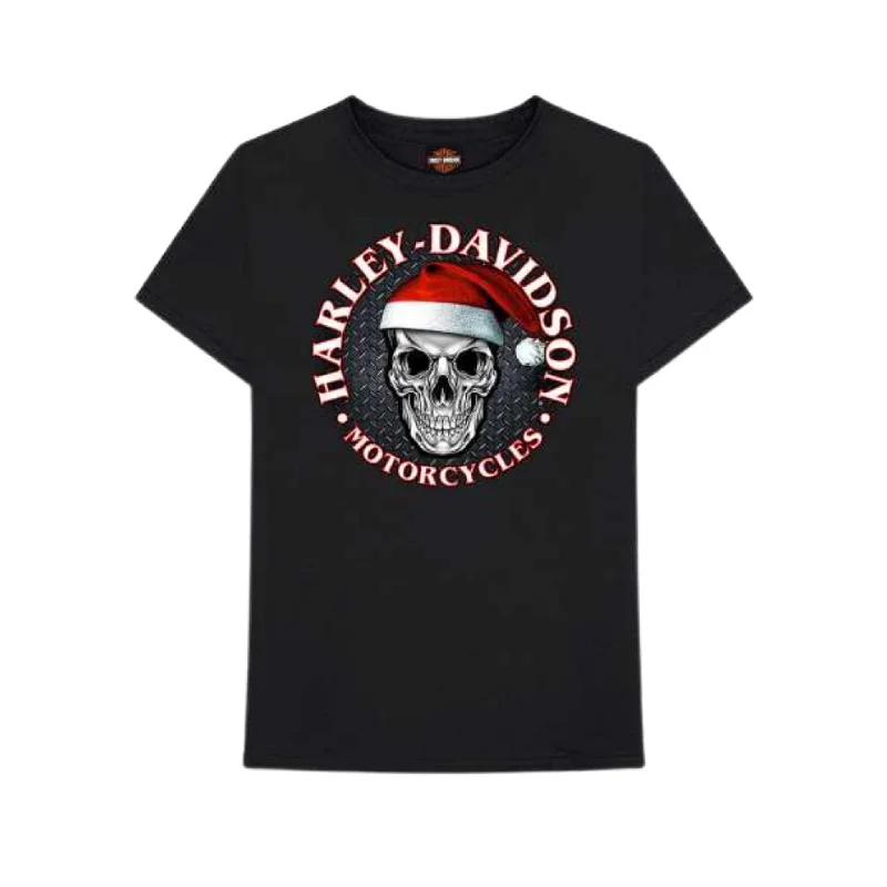 Gasoline Alley Harley-Davidson® Christmas Dealer Tee - Santa Skull Hooded Caped Shawl Collar