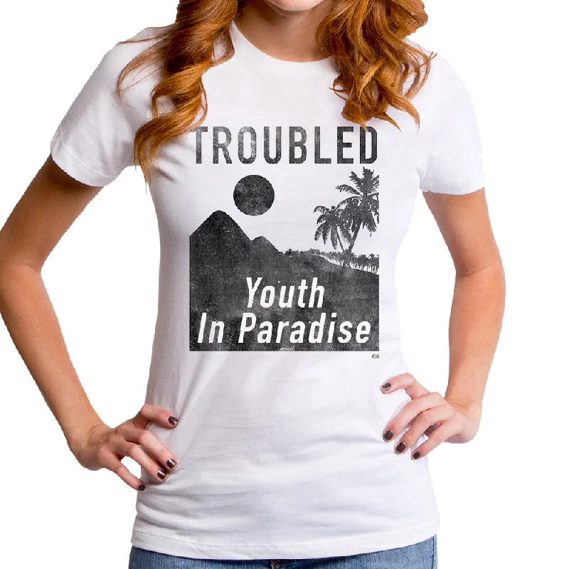 Troubled Youth Women's T-Shirt Mesh Blend Leather Blend Suede Blend