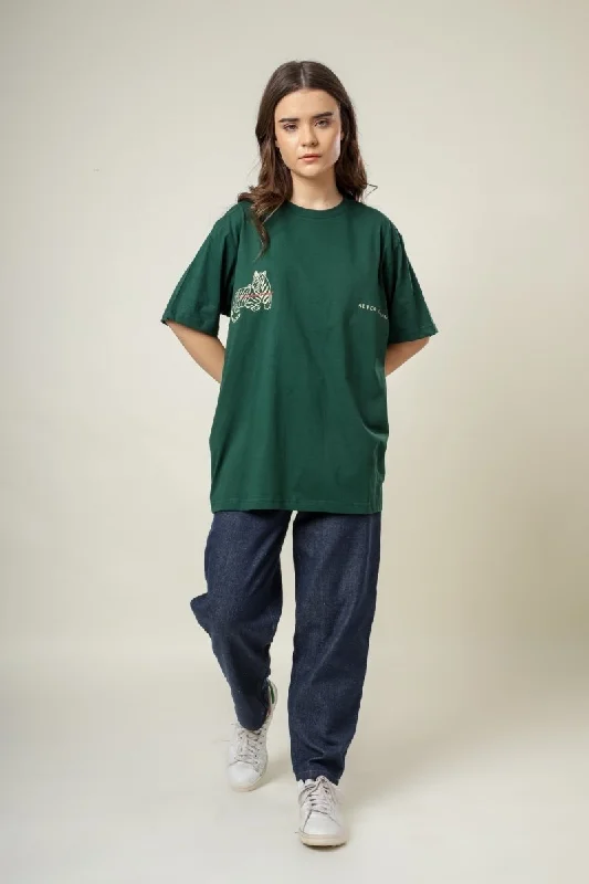 Green Alter Culture Organic Cotton T-Shirt Thin T-Shirt Open Front Quick Dry