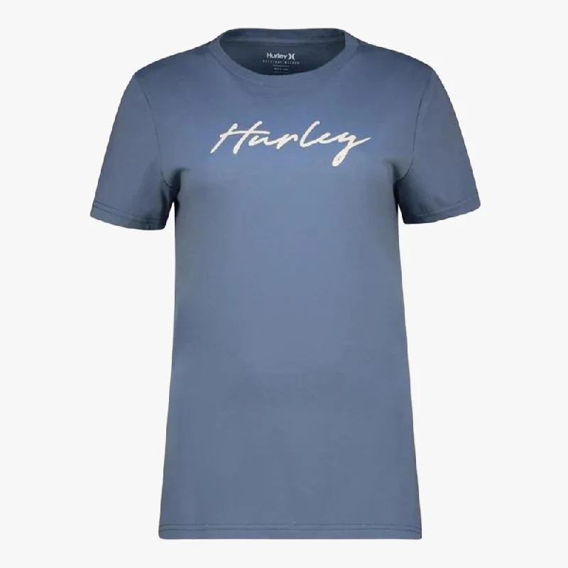 Hurley Womens Kitty Short Sleeve Tee Vintage Blue Cotton Fabric Linen Fabric Terry Fabric Hurley Womens Kitty Short Sleeve Tee Vintage Blue Cotton Fabric Linen Fabric Terry Fabric