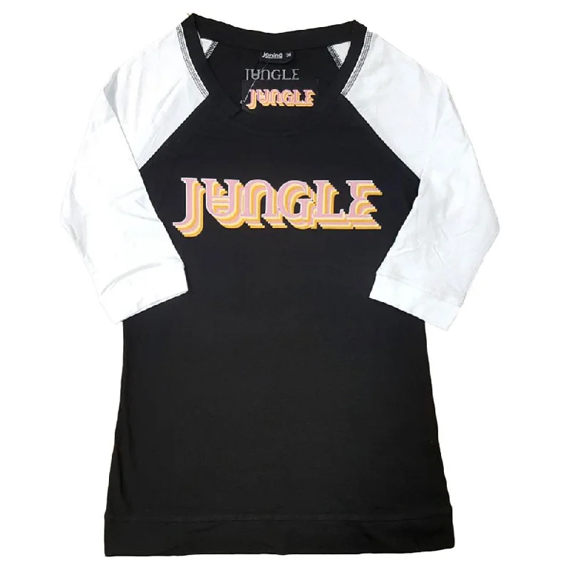 Jungle Colour Logo Ladies Raglan T-Shirt Zippered Buttoned Snapped