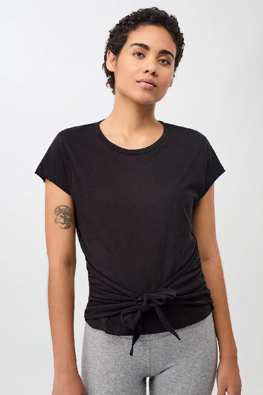 American Tee Black Rayon Velvet Corduroy