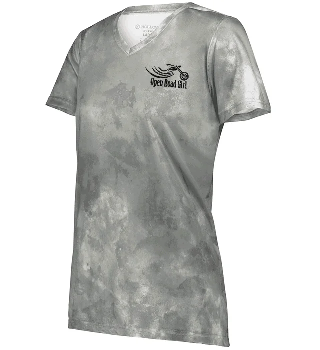 Open Road Girl Cloud Print Vneck Short Sleeve Tee, 4 COLORS Modern Contemporary Chic Open Road Girl Cloud Print Vneck Short Sleeve Tee, 4 COLORS Modern Contemporary Chic