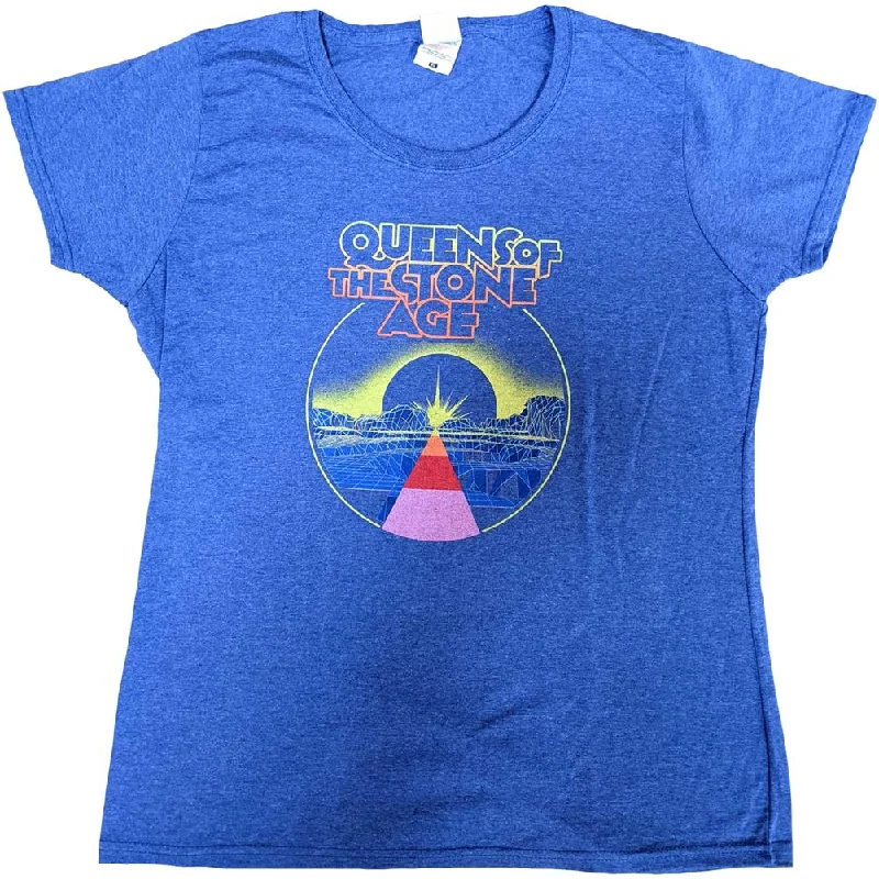 Queens Of The Stone Age Warp Planet Ladies T-Shirt Lace Blend Ribbed Blend Corduroy Blend