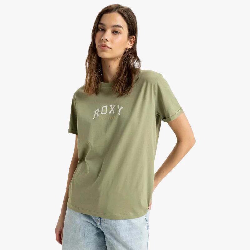 Roxy Womens Noon Ocean B Short Sleev Tee Oil Green Spandex Blend Rayon Blend Denim Blend Roxy Womens Noon Ocean B Short Sleev Tee Oil Green Spandex Blend Rayon Blend Denim Blend