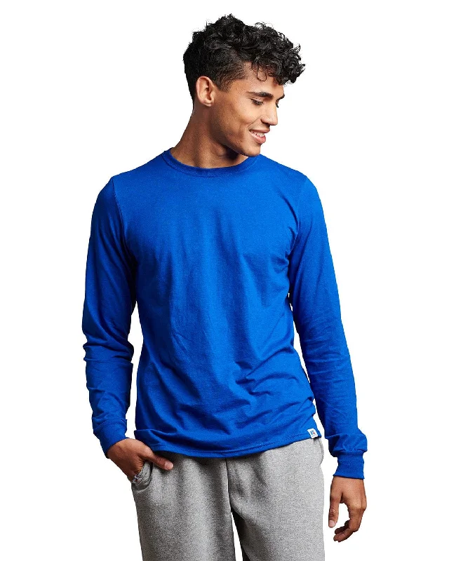 Russell Athletic Unisex Essential Performance Long-Sleeve T-Shirt | Royal Terry Blend Velvet Blend Canvas Blend