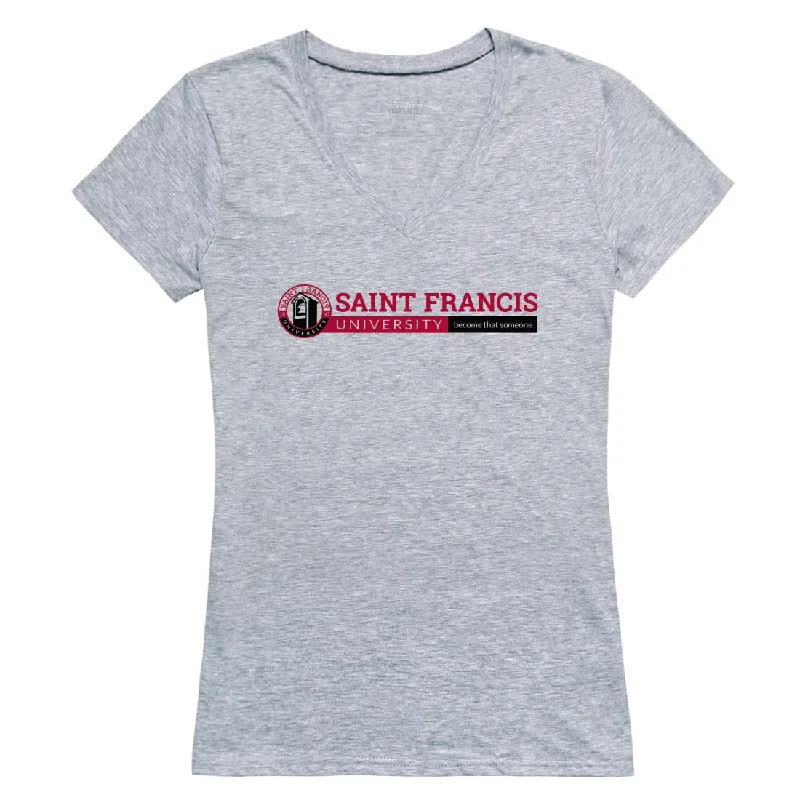 Saint Francis University Red Flash Womens Seal T-Shirt Fleece Fabric Down Fabric Feather Fabric