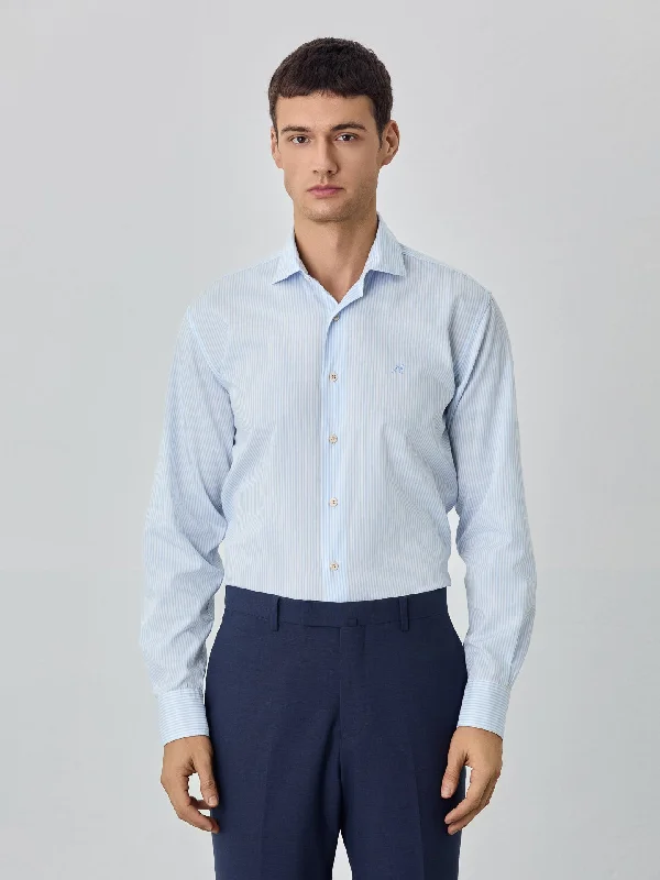 Slim fit sof satin striped shirt Terry Blend Velvet Blend Canvas Blend