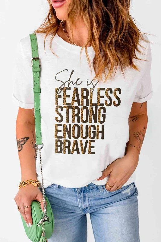 She Is Fearless Strong Enough Brave Ladies T-Shirt Hooded Caped Shawl Collar