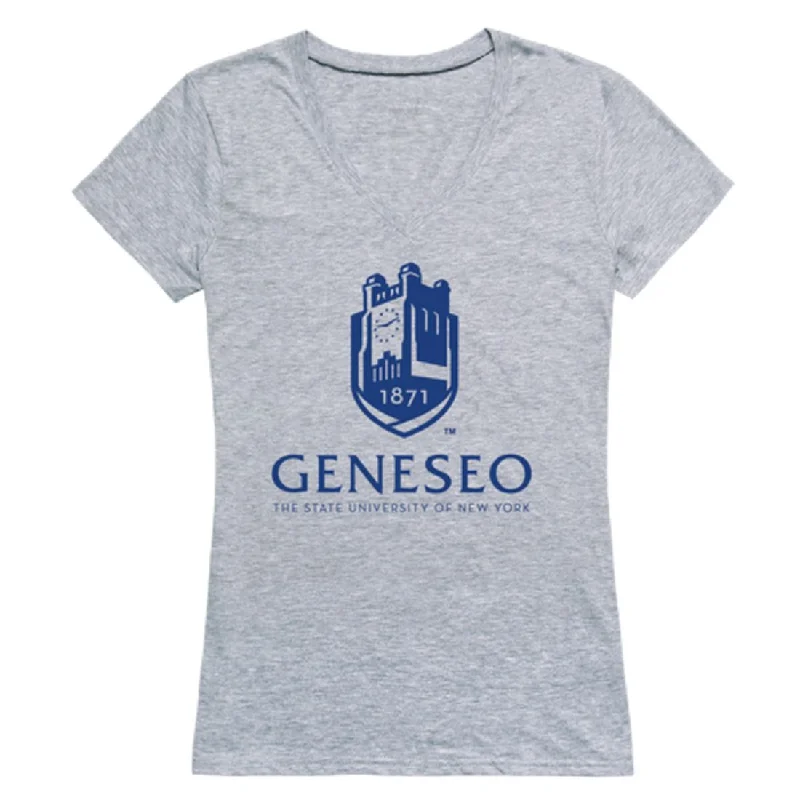 State University of New York at Geneseo Knights Womens Seal T-Shirt Graphic T-Shirt Round Neck Polyester State University of New York at Geneseo Knights Womens Seal T-Shirt Graphic T-Shirt Round Neck Polyester