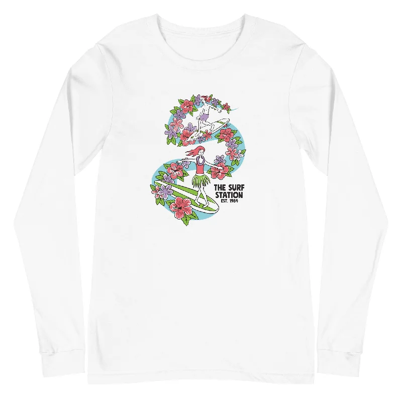 Surf Station x Karen Pedone Flower Slide Women's L/S T-Shirt Chenille Blend Fleece Blend Nylon Blend