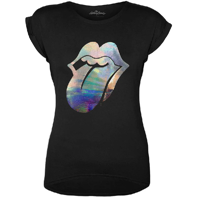 The Rolling Stones Foil Tongue Ladies T-Shirt Polka Dot Checkered Tartan