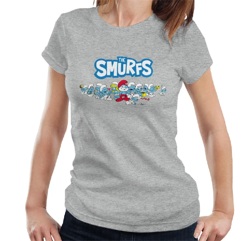 The Smurfs All Together Women's T-Shirt Jersey Fabric Tulle Fabric Batik Fabric