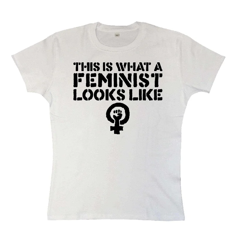 This Is What A Feminist Looks Like Womens Fitted T-Shirt Cotton Fabric Linen Fabric Terry Fabric