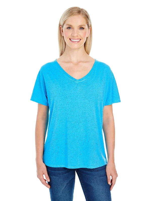 Threadfast Apparel Ladies Triblend Fleck Flowy V-Neck Tee Elegant Classic Vintage