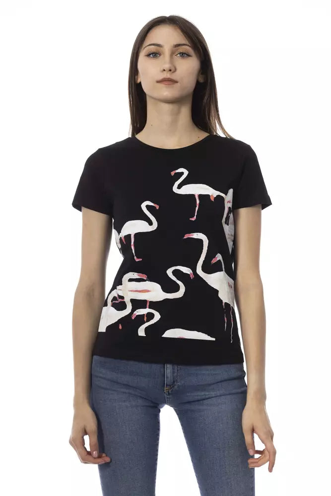 Trussardi Action Chic Black Short Sleeve Round Neck Tee Nylon Fabric Polyester Fabric Spandex Fabric Trussardi Action Chic Black Short Sleeve Round Neck Tee Nylon Fabric Polyester Fabric Spandex Fabric