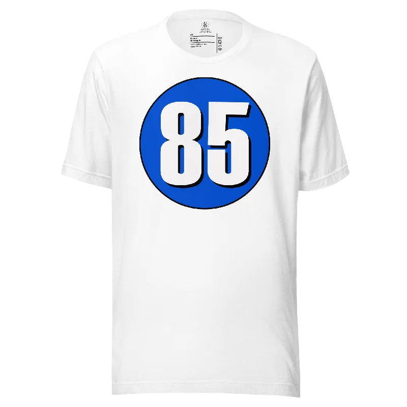 Unisex t-shirt: White on Periwinkle 85 Plaid T-Shirt Polka Dot Checkered