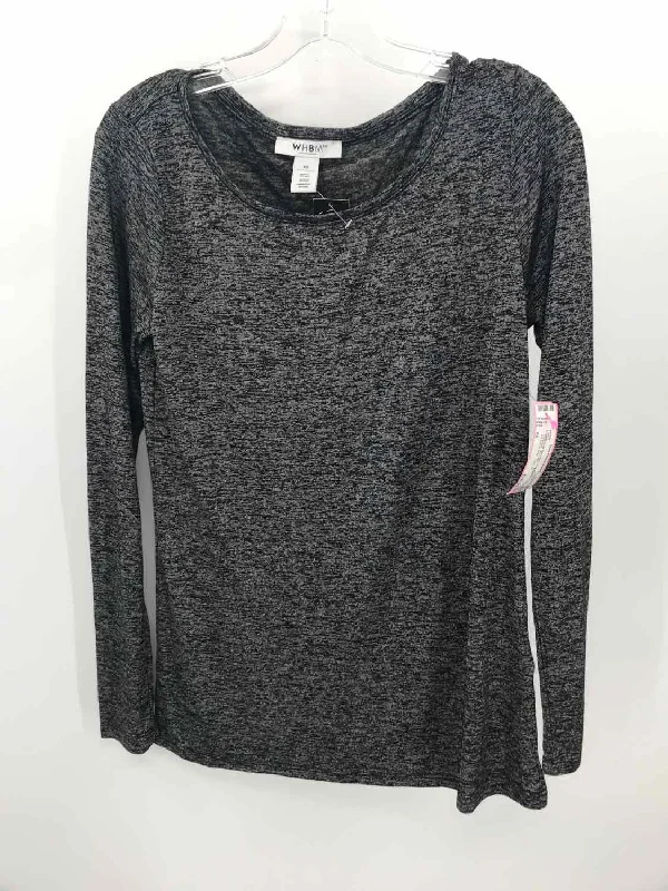 Pre-Owned WHBM Grey Size XS Long Sleeve T-shirt Notch Collar Peter Pan Collar Cowl Neck