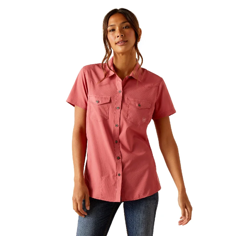 Ariat Women's VentTek Slate Rose Shirt Rayon Fabric Velvet Fabric Corduroy Fabric