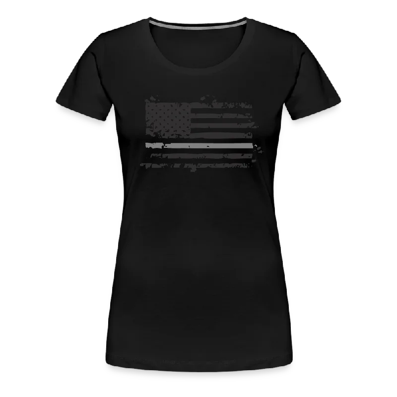 Women’s Premium T-Shirt - Distressed Silver Line Flag Lace Blend Ribbed Blend Corduroy Blend Women’s Premium T-Shirt - Distressed Silver Line Flag Lace Blend Ribbed Blend Corduroy Blend