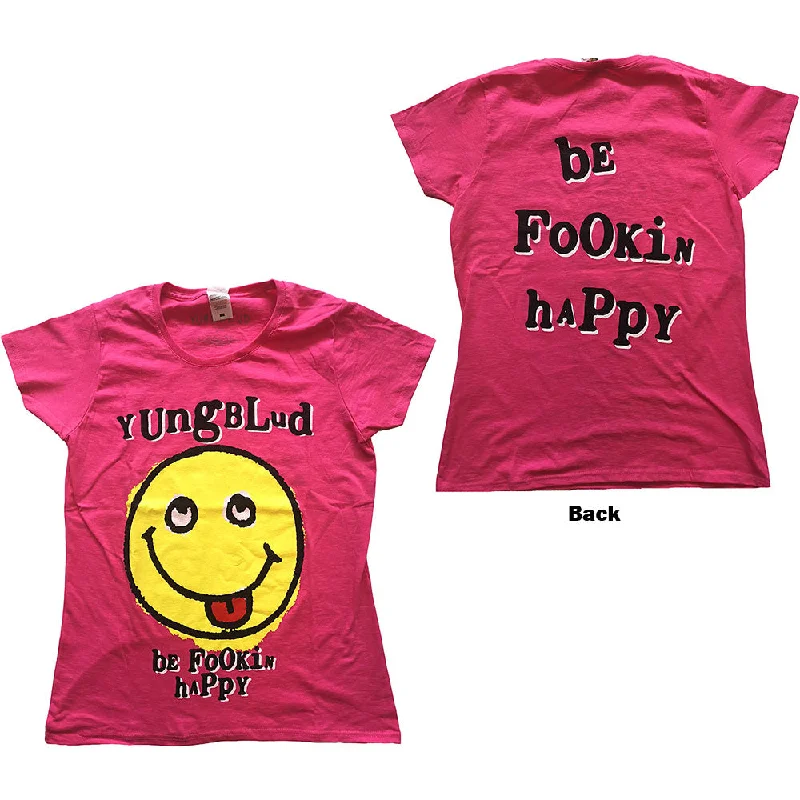 Yungblud Raver Smile Ladies T-Shirt Satin Fabric Silk Fabric Chiffon Fabric