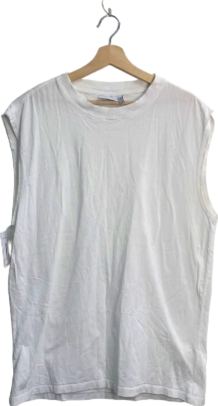 Weekday White Oversized Tank Top UK Large fitness tank top